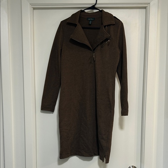 Lauren Ralph Lauren Dresses & Skirts - Ralph Lauren Brown Cotton Mix Zip-Accent Dress